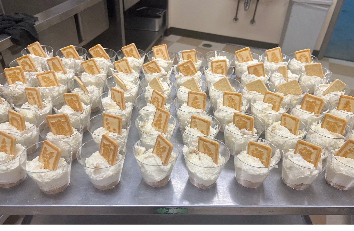 Individual banana pudding cups with shortbread cookies